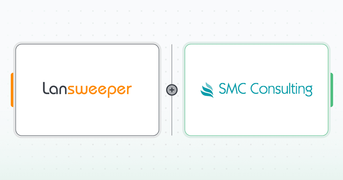 Lansweeper and SMC Consulting logos joined by a plus sign