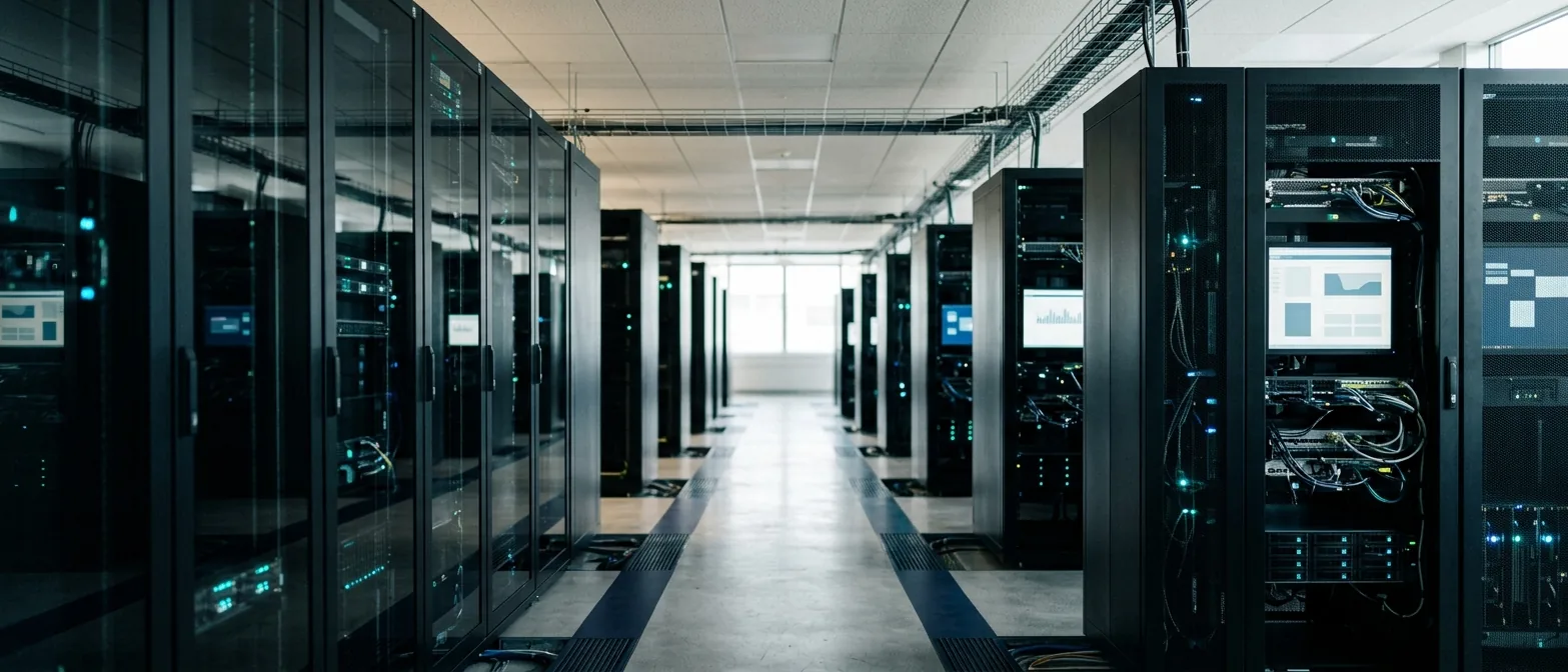 Datacentergang die de IT-, OT- en cloudomgeving voorstelt die Lansweeper ontdekt